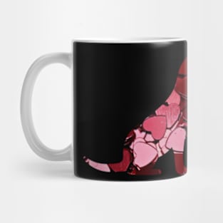 Red Hearts Dog and Butterflies Mug